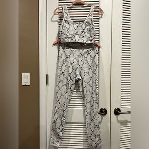 Varley Snakeskin Print Workout Set